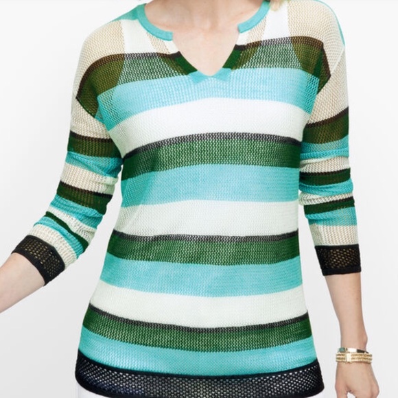 Talbots Striped Tunic Top New sz Medium NWT - Picture 3 of 5